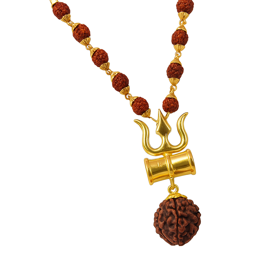 Shiv Rudraksha Trishul Necklace