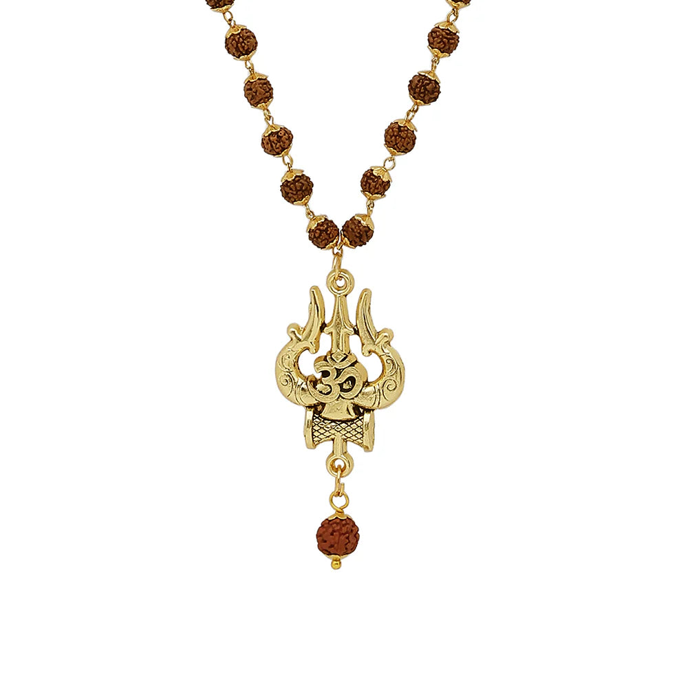 OM Shiva Trishool Rudraksha Necklace 54 Beads