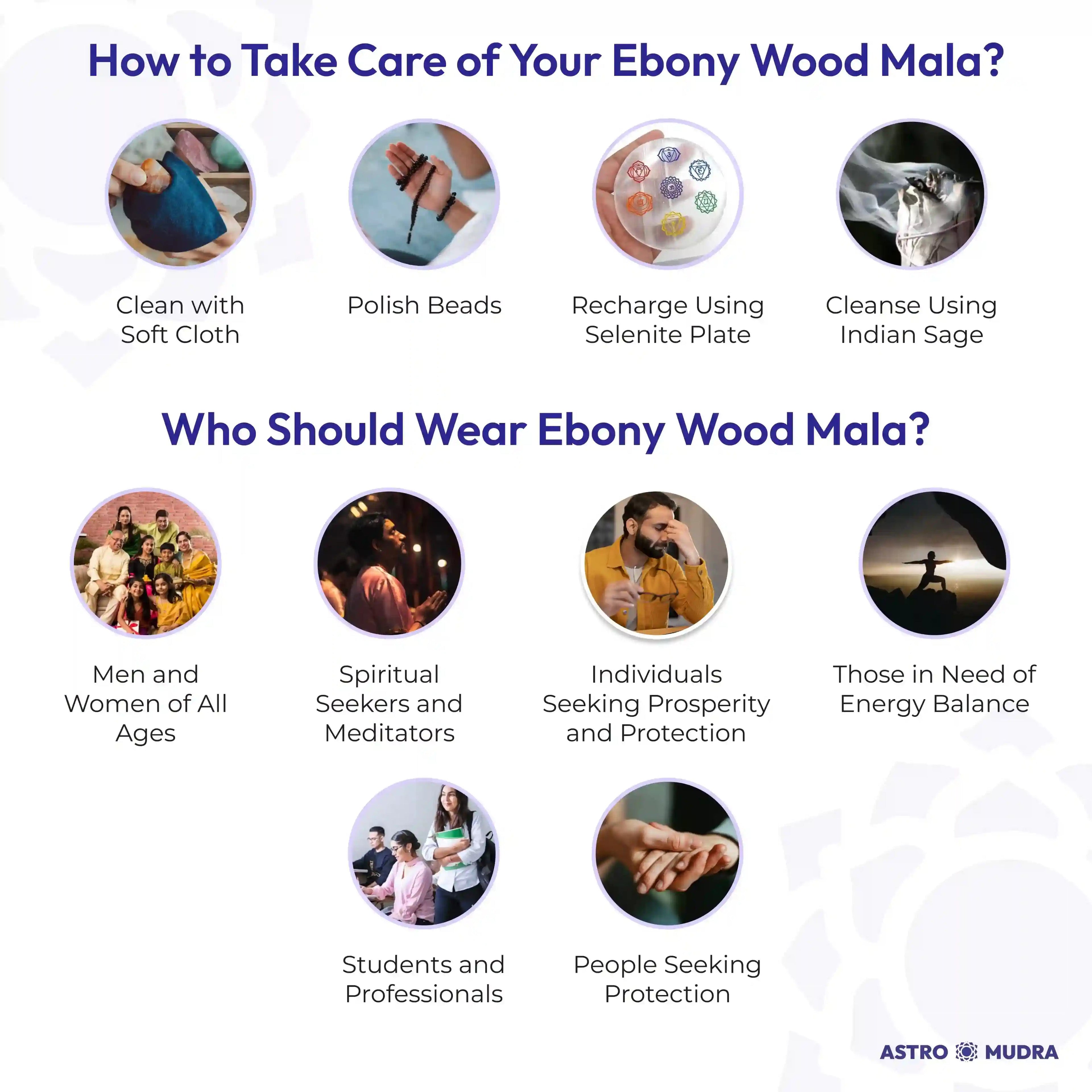 Silver Plated Karungali Mala - Natural Ebony Wood (Govt. Certified)